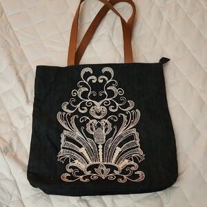 Anabaglish Denim Embroidered Tote